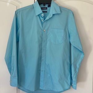 Chaps boys dress button down blue dress shirt 14
